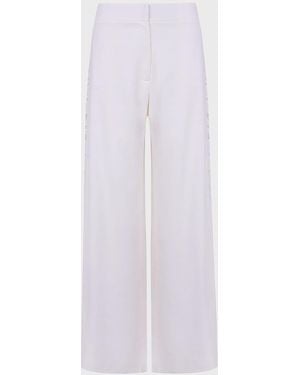 ViX Solid Bree Geometric Embroidered Pants - Natural
