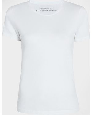 Another Tomorrow Crew-Neck Cotton Tee - Natural