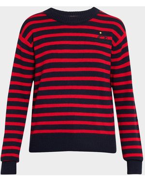 Marc Jacobs Joy Striped Crewneck Sweater - Red
