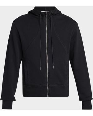 McQueen Apos;S Stonewashed Cotton Full-Zip Hoodie - Blue