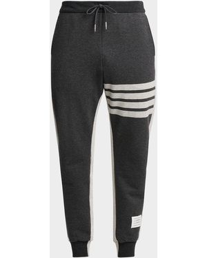Thom Browne Apos;S Engineered 4-Bar Colorblocked Loopback Cotton Sweatpants - Black