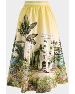 Alice + Olivia Earla Paradise Midi Skirt - Metallic
