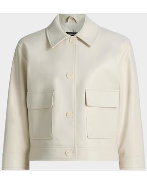 Lamarque Elara Faux Leather Shirt Jacket - Natural