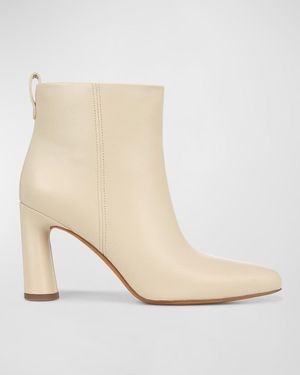 Vince Hillside Leather Ankle Booties - Natural
