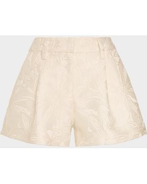 Ramy Brook Autumn Floral Jacquard Tailored Shorts - Natural