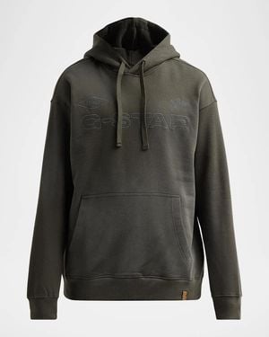 G-Star Apos;S Embro Sprayed Relaxed Hoodie - Gray