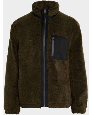 Vince Apos;S Faux Sherpa Zip-Up Jacket - Black