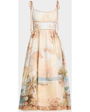 Zimmermann Mahon Picnic Midi Dress - Natural