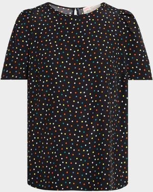 Maison Common Polka Dot Silk Blouse - Black