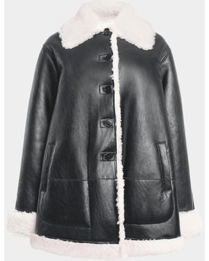 Altuzarra Blake Lamb Shearling Oversized Coat - Black