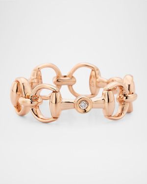 Gucci Horsebit 18K Diamond Ring - Pink