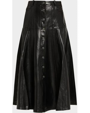 Cinq À Sept Veena Vegan Leather Midi Skirt - Black