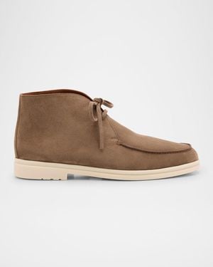 Loro Piana Walk Suede Chukka Boots - Natural