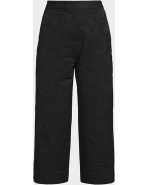 Natori Jacquard Wide-Leg Crop Pants - Black