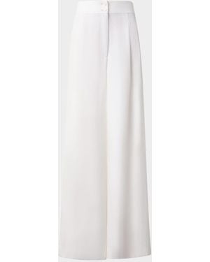Akris Punto Florence Pleated Linen Wide-Leg Pants - White