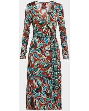 Johnny Was The Janie Favorite Botanical Midi Wrap Dress - Blue