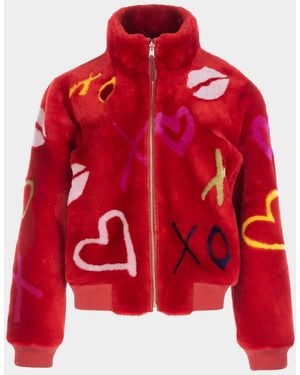 Gorski Reversible Merino Shearling Xo Jacket - Red
