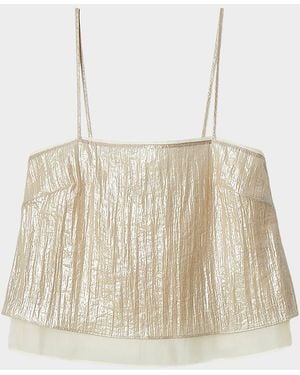 Rag & Bone Suki Layered Metallic Top - Natural