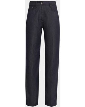 Michael Kors Mid-Rise Straight-Leg Trouser Jeans - Blue