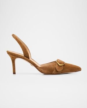 Veronica Beard Loralyn Suede Slingback Pumps - Brown