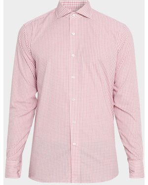 Peter Millar Apos;S Torino Check Cotton Sport Shirt - Pink
