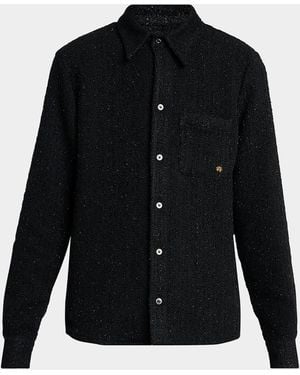 Amiri Boucle Pocket Button-Down Shirt - Black