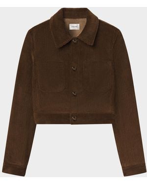 FRAME The Small Cotton Corduroy Jacket - Brown