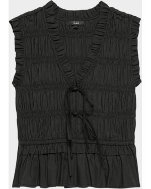 Rails Martine Shirred Peplum Blouse - Blue