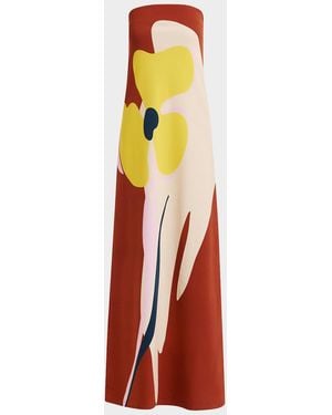 Essentiel Antwerp Printed Strapless Maxi Dress - White