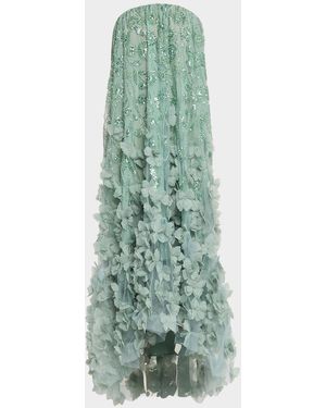 HELSI Alice Beaded Floral Strapless Dress - Green