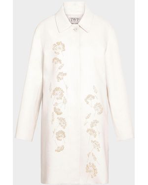 Twp Edinburgh Embroidered Linen Coat - White