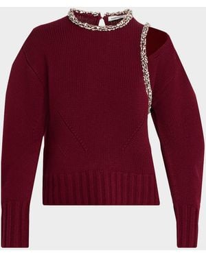 Jonathan Simkhai Monroe Embellished Cut-Out Sweater - Black