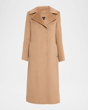 Sofiacashmere Pure Baby Hair Asymmetrical Long Coat - Natural