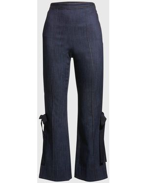 Cinq À Sept Lou Side-Split Denim Pants - Blue