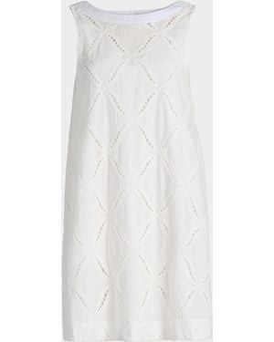 10 Crosby Derek Lam Alina Eyelet Cotton Shift Mini Dress - White