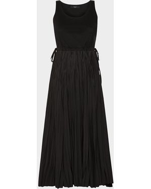 Weekend by Maxmara Sleeveless Crinkled A-Line Midi Dress - Black