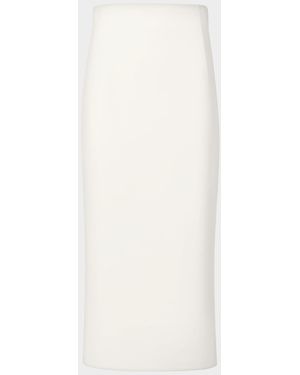 Akris Wool Crepe Midi Pencil Skirt - White