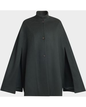 Kiton Cashmere Button-Front Cape - Black
