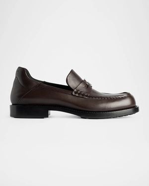 Balenciaga Comfy Leather Penny Loafers - Black