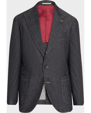 Brunello Cucinelli Apos;S Denim Single-Breasted Sport Coat - Black