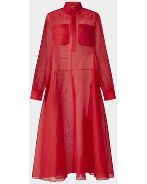 Altuzarra Sissy Long-Sleeve Silk Shirtdress - Red