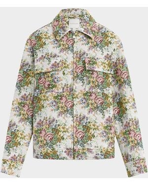 FAVORITE DAUGHTER The Birdie Floral Jacquard Jacket - Gray