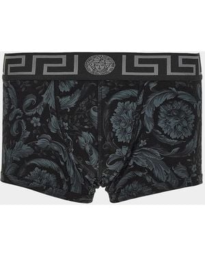 Versace All Over Baroque Print Trunk Brief - Black