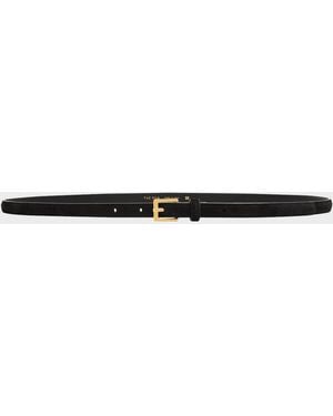 The Row City Suede Skinny Belt - White