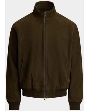 Polo Ralph Lauren Charleton Suede Bomber Jacket - Brown