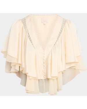 Cinq À Sept Mary Tiered Crop Top - Natural