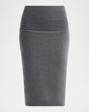 Stella McCartney Wool Knit Midi Pencil Skirt - Gray