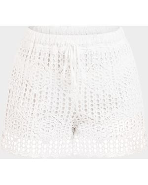 La Blanca Waverly Crochet Beach Shorts - White