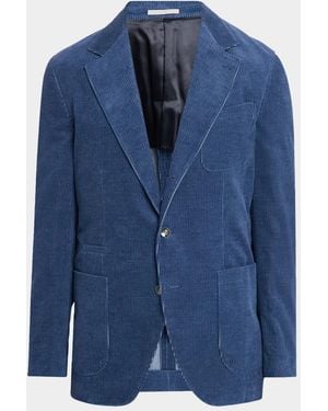 Brunello Cucinelli Apos;S Corduroy Two-Button Suit Jacket - Blue
