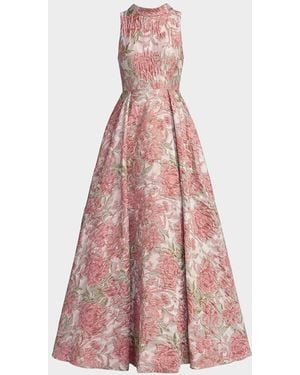 Mac Duggal Floral Brocade Gown - Pink